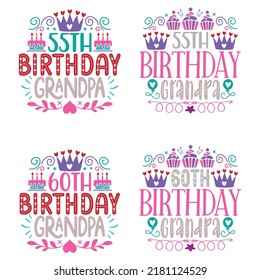 Happy Birthday T shirt And SVG Design Bundle, Family birthday Party Celebration t shirt for Gift, Vector EPS Editable Files Bundle, can you download this Designs Bundle..