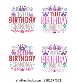 Happy Birthday T shirt And SVG Design Bundle, Birthday T shirt Design Graphic Vector Design Bundle, Vector EPS Editable Files Bundle, can you download this Designs Bundle..