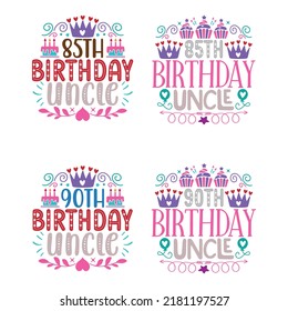 Happy Birthday T shirt And SVG Design Bundle, Birthday T shirt Design Graphic Vector Design Bundle, Vector EPS Editable Files Bundle, can you download this Designs Bundle..