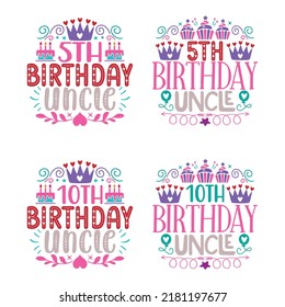 Happy Birthday T shirt And SVG Design Bundle, Family birthday Party Celebration t shirt for Gift, Vector EPS Editable Files Bundle, can you download this Designs Bundle..