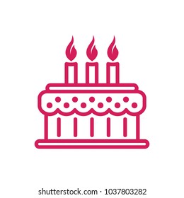 Happy Birthday Tart Cake Simple Icon