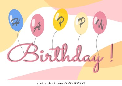 happy birthday template with ballons vector ilustration