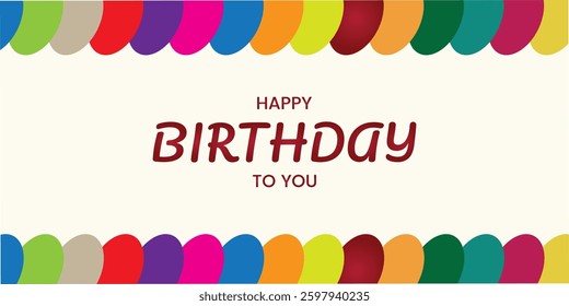 Happy birthday template design. eps vector art abstract background art color. wish you happy Birthday holiday celebration. birthday to you text with balloon and confetti decoration element. 
