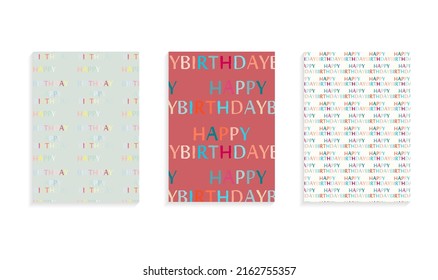 happy birthday template set , vector pattern with colorful text