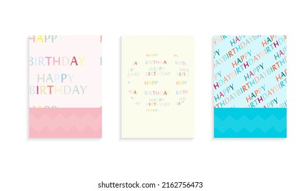 happy birthday template set , vector pattern with colorful text