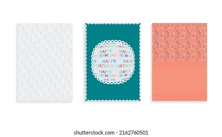 happy birthday template set , vector pattern with colorful text