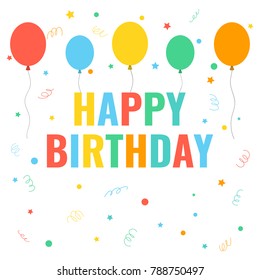 Happy birthday template. Vector illustration.