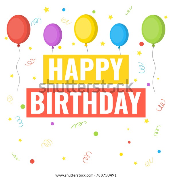 Happy Birthday Template Vector Illustration Stock Vector (Royalty Free