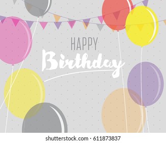 Happy Birthday Text Balloons Greeting Cards Stock Vector (Royalty Free ...