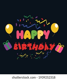 cumpleaños feliz - camiseta basada en texto
