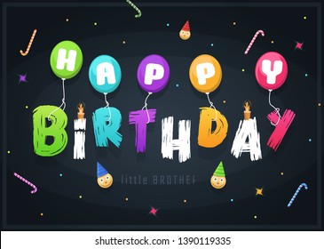 Happy Birthday Text Box Color Balloon Stock Vector (Royalty Free ...