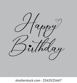 Happy Birthday text calligraphy vector illustration