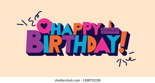 happy birthday text design