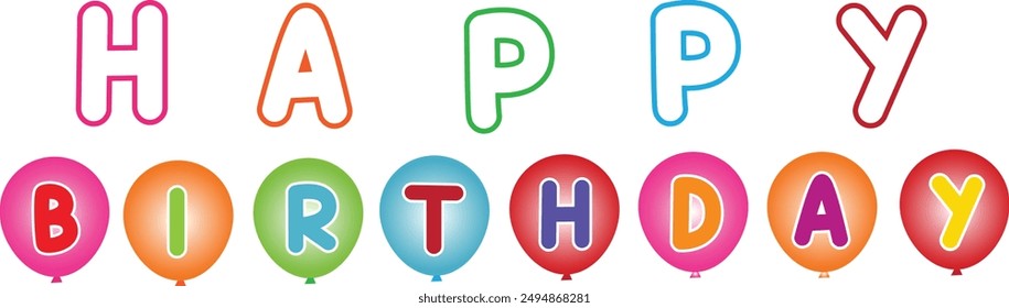 Happy birthday text design with editable vector file