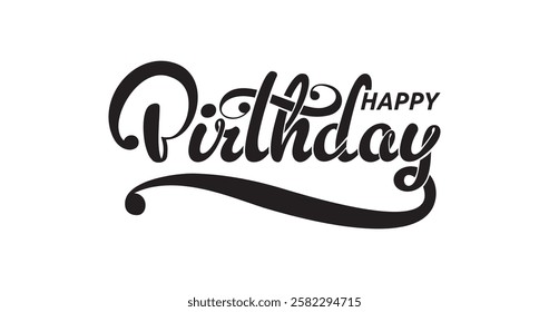 Happy birthday text design. Suitable for decorative gift design on your card