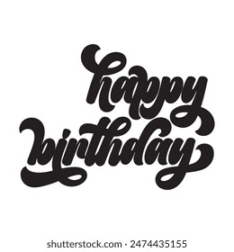 happy birthday text design vector on white background