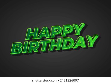 Herzlichen Glückwunsch zum Geburtstag. Text-Effekt-Design in 3D-Look mit auffallender Farbe