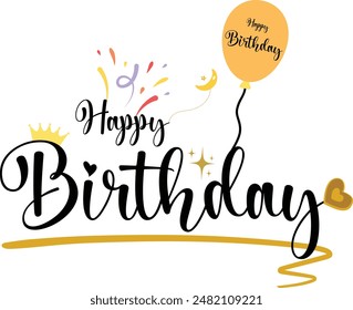 Happy birthday text effect wish