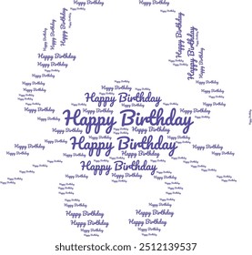 Happy Birthday Text-Design für T-Shirs wünscht alles Gute zum Geburtstag