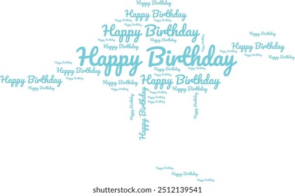 Happy Birthday Text-Design für T-Shirs wünscht alles Gute zum Geburtstag