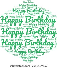 happy birthday text effect wish Happy Birthday Text Design for t-shirs