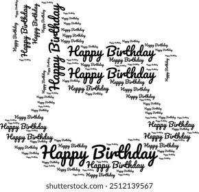 Happy Birthday Text-Design für T-Shirs wünscht alles Gute zum Geburtstag