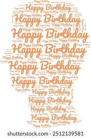 Happy Birthday Text-Design für T-Shirs wünscht alles Gute zum Geburtstag