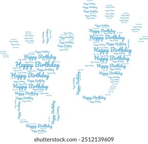 feliz cumpleaños efecto de texto deseo Feliz cumpleaños diseño de texto para camisetas