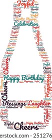 Happy Birthday Text-Design für T-Shirs wünscht alles Gute zum Geburtstag