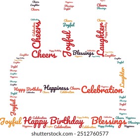 Happy Birthday Text-Design für T-Shirs wünscht alles Gute zum Geburtstag