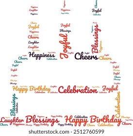 Happy Birthday Text-Design für T-Shirs wünscht alles Gute zum Geburtstag