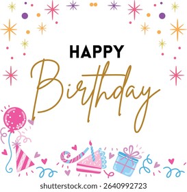 Happy birthday text effect wish