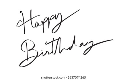 Happy birthday text font calligraphy hand written lettering scrip black color object icon happy birthday congratulation cake party event anniversary gift surprise happy birthday banner celebration art