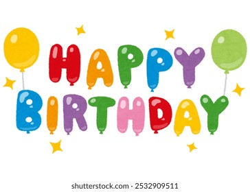 Happy Birthday Text with Birthday Graphics, Colorful Celebration Design, Fun and Festive Typography, Perfect for Cards, Decorations, and Parties, Create a Joyful Atmosphere for Special Celebrations.