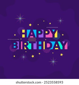 Happy Birthday Text Greeting Design