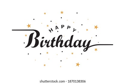 Happy Birthday Text Lettering Calligraphy Gold Stock Vector (Royalty ...