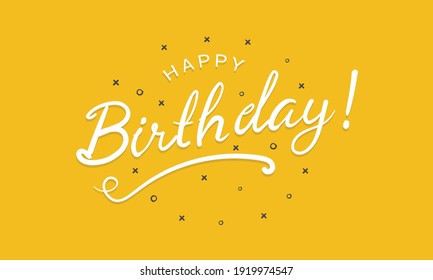 Happy Birthday Text Lettering Calligraphy Greeting Card