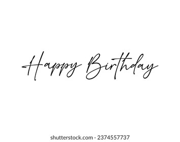 Happy Birthday. Happy Birthday text lettering calligraphy hand drawn, design elements. Happy birthday lettering. Vector illustration.