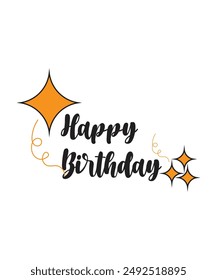 Happy Birthday text lettering ,Happy Birthday greeting, Typography