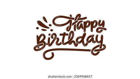 Feliz cumpleaños, vector de ilustración de texto. Es perfecto para crear tarjetas de cumpleaños, invitaciones o cualquier diseño de celebración con una atmósfera cálida y festiva.