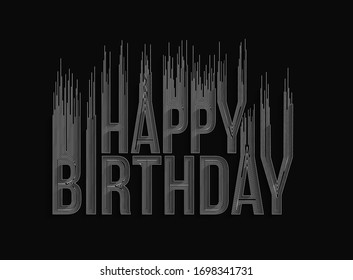 Happy Birthday text made of handwriting vector design element. 