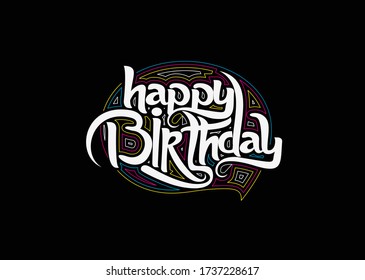 Happy Birthday text made of handwriting vector design element.