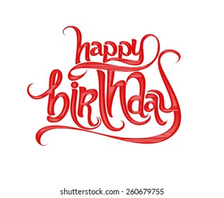 Happy Birthday Text Made Handwriting Vector Stock Vector (Royalty Free ...