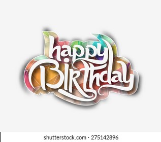 Happy Birthday text made of handwriting vector design element. 