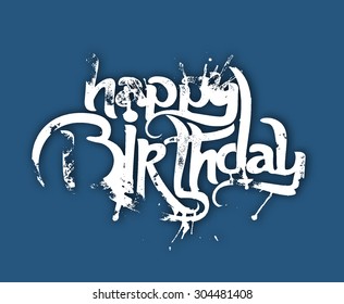 Happy Birthday Text Made Handwriting Vector Stock Vector (Royalty Free ...