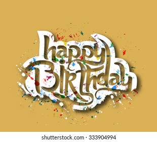 Happy Birthday text made of handwriting vector design element. 
