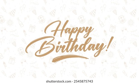 Happy Birthday Text with Modern Font in vector illustration. This concept design for thank you card, banner or advertising. Birthday wish greeting vector design.
