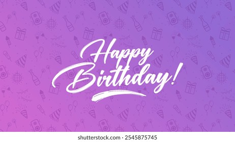 Texto de feliz cumpleaños con fuente moderna en Ilustración vectorial. Este concepto de diseño para tarjeta de agradecimiento, Anuncio o publicidad. Diseño de Vector de saludo de deseo de cumpleaños.
