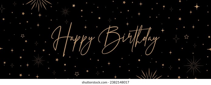 happy birthday text on black background.