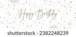 happy birthday text on white background.